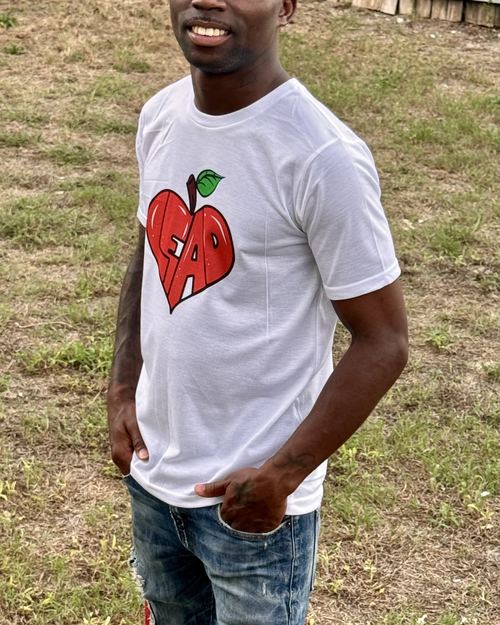 Educator wearing LEAD with Heart shirt