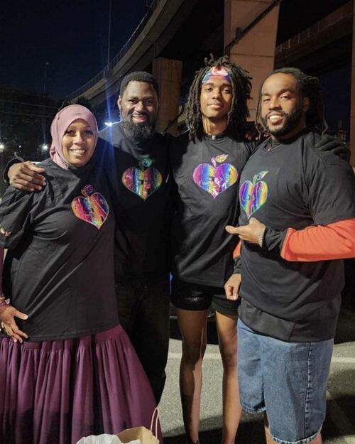 Educator wearing LEAD with Heart shirt